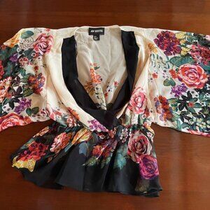 H&M Conscious Collection Sheer Floral Blouse Size 6